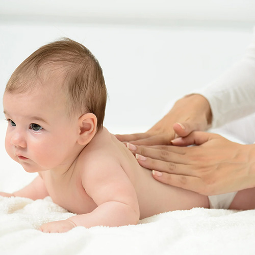 now rub some baby balm on their body. apply extra on dry areas