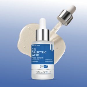 DERMACELLS 2% Salicylic Acid Face Serum 30ml | Acne & Pimple Control Serum with Witch Hazel & Willow Bark | Oil-Free, Clear Skin Formula